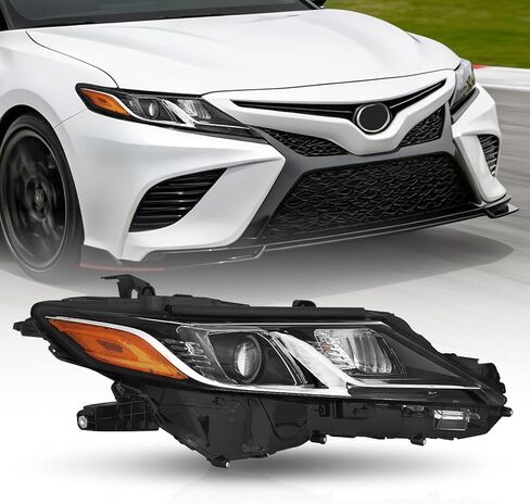 المصابيح الأمامية JFN متوافقة مع 2018 2019 2020 2021 2022 2023 2024 Toyota Camry L LE SE من الكروم، جانب الركاب (يمين) in Kuwait