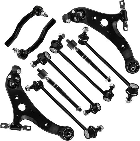 Front Suspension Control Arm Kit Compatible with 2007-2011 Toyota Camry Lower Control Arm, Outer and Inner Tie Rod Ends, Sway Bar Links in Kuwait