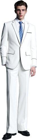 UNINUKOO Mens Suits Classic Fit 2 Piece Suit Set Shiny Sequin Party Prom Disco Clubwear Tuxedo for Men in Saudi Arabia