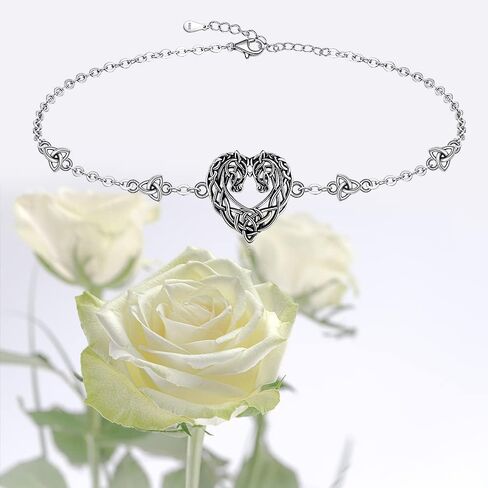 Horse Bracelet Celtic Horse Bracelets for Women Sterling silver Celtic Knot Triquetra Equestrian Jewelry Horses Lover Gifts in Kuwait