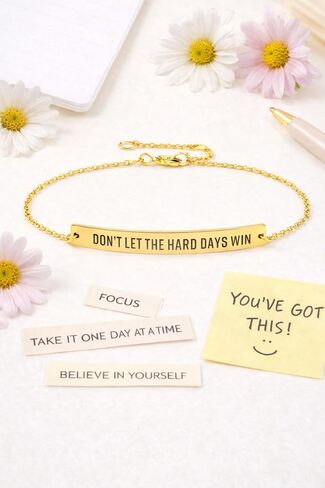 VIY Personal Card Dont let the hard days win bracelet, Cancer care gifts for women, Motivational bracelets, Inspirational gift for women friends, Breast cancer gifts for woman in Kuwait
