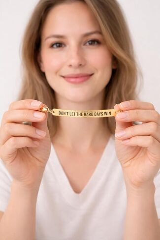 VIY Personal Card Dont let the hard days win bracelet, Cancer care gifts for women, Motivational bracelets, Inspirational gift for women friends, Breast cancer gifts for woman in Kuwait