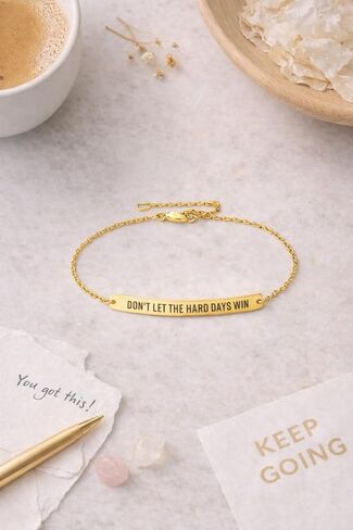VIY Personal Card Dont let the hard days win bracelet, Cancer care gifts for women, Motivational bracelets, Inspirational gift for women friends, Breast cancer gifts for woman in Kuwait