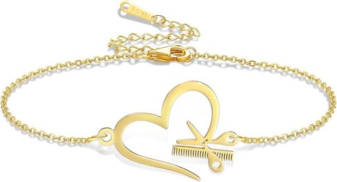 VASSAGO Hair Stylist Bracelet Adjustable Stainless Steel Scissor and Comb Bracelet Heart Hair Stylist Jewelry Hairdresser Gift for Women Men in Saudi Arabia