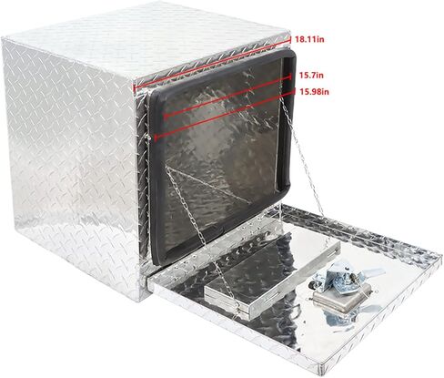 labwork 18 Inch Silver Aluminum Diamond Plate Tool Box Organizer With Lock Key in Kuwait