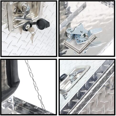 labwork 18 Inch Silver Aluminum Diamond Plate Tool Box Organizer With Lock Key in Kuwait