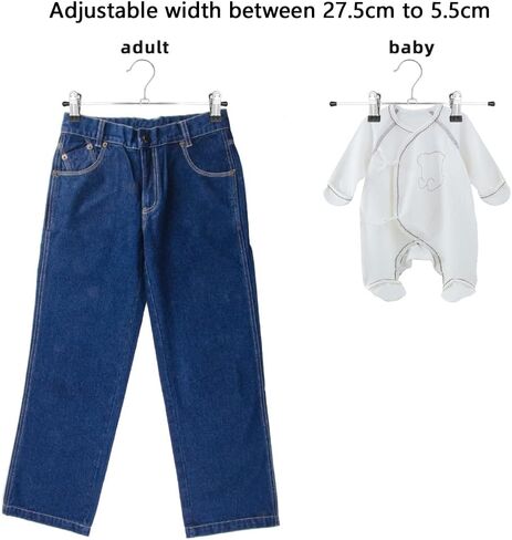 NORTHERN BROTHERS Pants Hangers 12 Pack Skirt Hangers with Clips Metal Adjustable Hanger for Pants Trousers Men Women Kids Clothes in Saudi Arabia