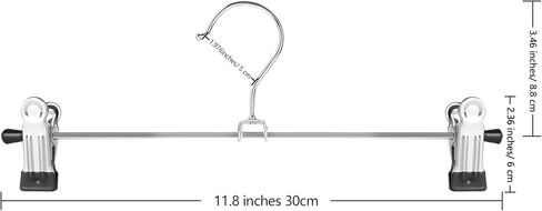 NORTHERN BROTHERS Pants Hangers 12 Pack Skirt Hangers with Clips Metal Adjustable Hanger for Pants Trousers Men Women Kids Clothes in Saudi Arabia