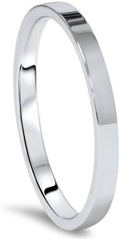 P3 POMPEII3 2mm Flat 14K White Gold Stacker Wedding Guard Ring Band in Saudi Arabia