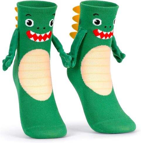 Dinosaur Crazy Holding Hands Socks for Kids 3-12 Funny 3D Arms and Back Spikes Silly Crazy Wacky Animal Crew Socks for Boys Girls Stocking Stuffers in Kuwait
