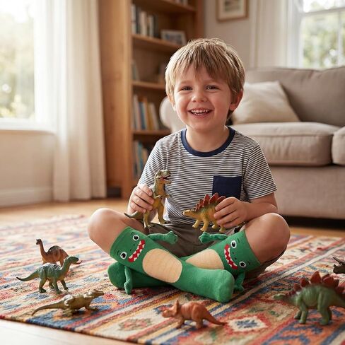 Dinosaur Crazy Holding Hands Socks for Kids 3-12 Funny 3D Arms and Back Spikes Silly Crazy Wacky Animal Crew Socks for Boys Girls Stocking Stuffers in Kuwait