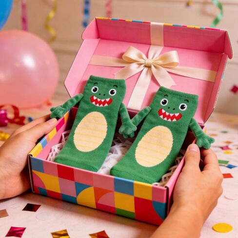 Dinosaur Crazy Holding Hands Socks for Kids 3-12 Funny 3D Arms and Back Spikes Silly Crazy Wacky Animal Crew Socks for Boys Girls Stocking Stuffers in Kuwait