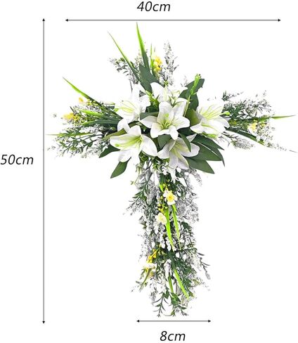 Easter Liliaceous Cross Wreath Garland Front Door Ornament in Kuwait