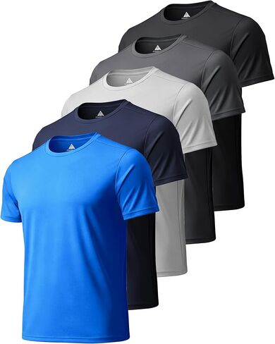 5 Pack T Shirts for Men UPF 50+ UV Sun Protection Shirts Fast Dry Rash Guard Workout Running Swimming Shirt in Kuwait