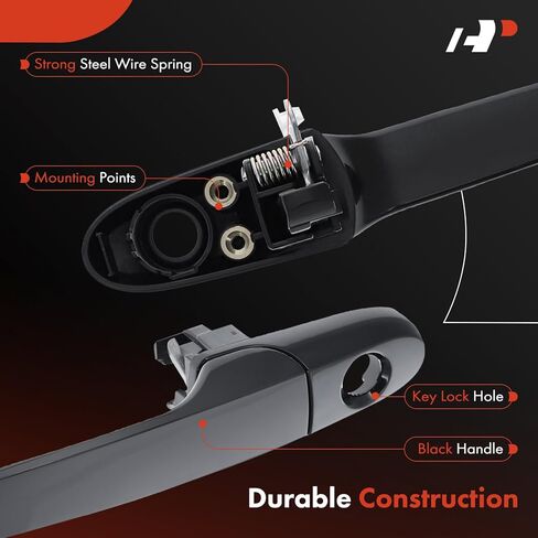 A-Premium Outside Exterior Door Handles Compatible with Chevrolet Cobalt 2005-2010 & Pontiac G5 2007-2010, Solstice 2007-2009 & Saturn Sky 2007-2010, Primed Black, 2-PC Set, Front Left and Right Side in Saudi Arabia