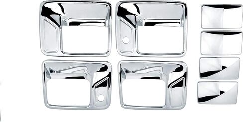 أغطية مقابض باب كروم لسيارة Ford F250 F350 F450 Super Duty 1999-2016 (4 أبواب) - مع فتحة مفتاح للركاب in Saudi Arabia