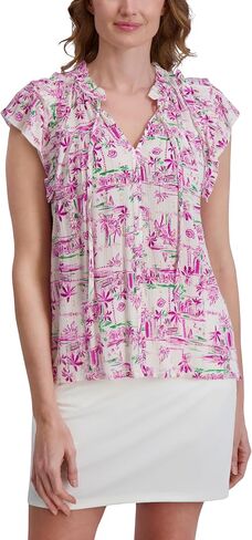 Stella Parker Women's Blouse – Flowy Lightweight Top for Casual, Work, Travel, Or Resort Wear in Kuwait