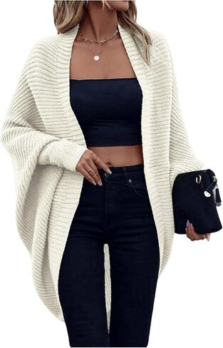 SOLY HUX Women's Open Front Cardigan Ribbed Knit Long Sleeve Sweater Outerwear Fall Clothes in Saudi Arabia