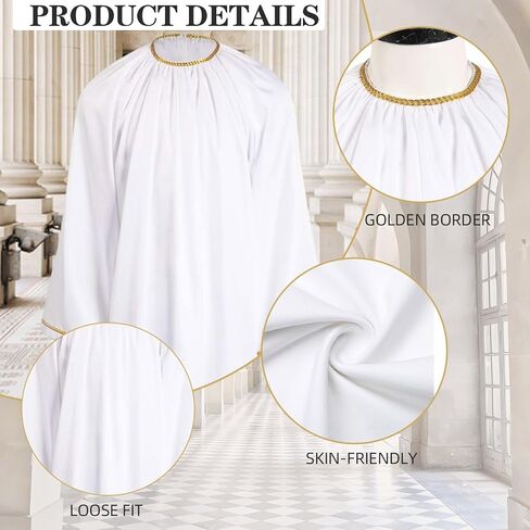 Angel Costume Priest Robe for Men Greek God Costume Jesus Egyptian Toga Outfit Adult Renaissance White Cape in Saudi Arabia