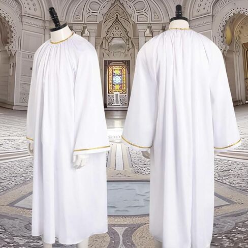 Angel Costume Priest Robe for Men Greek God Costume Jesus Egyptian Toga Outfit Adult Renaissance White Cape in Saudi Arabia