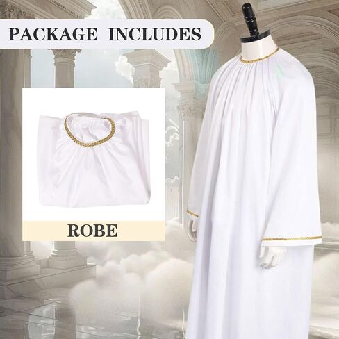 Angel Costume Priest Robe for Men Greek God Costume Jesus Egyptian Toga Outfit Adult Renaissance White Cape in Saudi Arabia