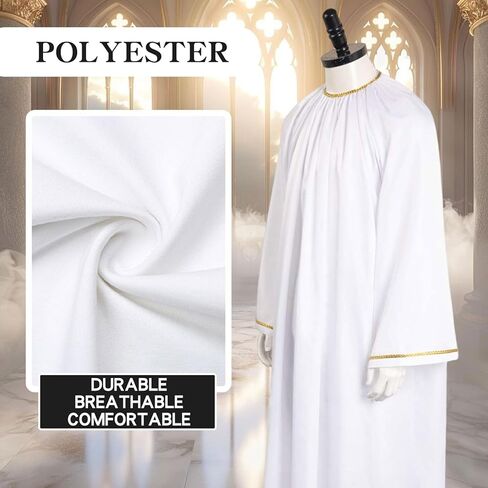Angel Costume Priest Robe for Men Greek God Costume Jesus Egyptian Toga Outfit Adult Renaissance White Cape in Saudi Arabia