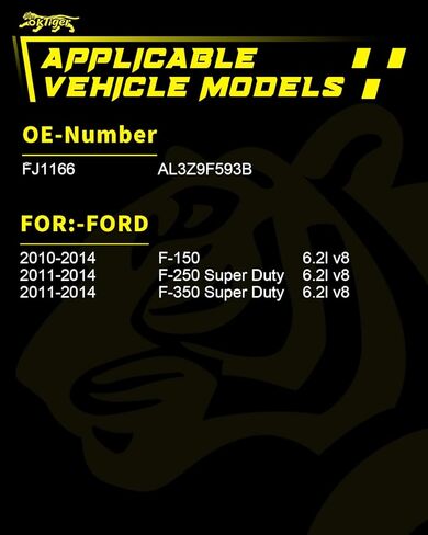 حاقن وقود Oktiger عالي الأداء مناسب لسيارة Ford F150 2010 2011 2012 2013 2014، F250 Super Duty F350 Super Duty 2011 2012 2013 2014، 6.2L V8، استبدال # FJ1166 AL3Z9F593B (8 قطع) in Kuwait