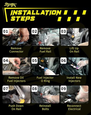 حاقن وقود Oktiger عالي الأداء مناسب لسيارة Ford F150 2010 2011 2012 2013 2014، F250 Super Duty F350 Super Duty 2011 2012 2013 2014، 6.2L V8، استبدال # FJ1166 AL3Z9F593B (8 قطع) in Kuwait