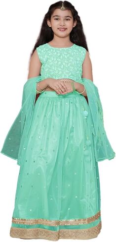 AJ DEZINES Kids indian Ethnic Wear Lehenga Choli for Girls With Dupatta|Girls Indian Outfit|Traditional & Festive Wear in Kuwait