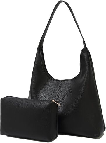 Hobo Bag for Women, Easygoing Soft Vegan Leather Shoulder Handbag Tote Purse, Spacious Work Tote, Crossbody Bag for Daily Use in Saudi Arabia