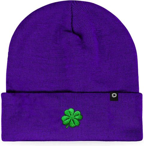 DALIX Embroidered Clover Beanie Cap Cuffed Knit Hat Men Women in Saudi Arabia