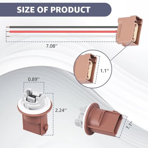 2U5Z13411SA Turn Signal Light Socket with 3-Wire Pigtail YF1Z13411CA- Compatible with Ford F250 F350 Super Duty Escape Focus Mustang Ranger Explorer 2004-2013 Brake Tail Headlight Lamp Adapter in Kuwait
