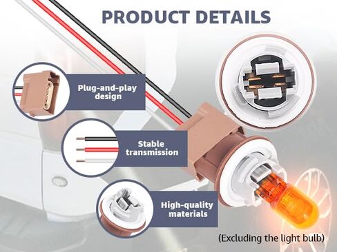 2U5Z13411SA Turn Signal Light Socket with 3-Wire Pigtail YF1Z13411CA- Compatible with Ford F250 F350 Super Duty Escape Focus Mustang Ranger Explorer 2004-2013 Brake Tail Headlight Lamp Adapter in Kuwait