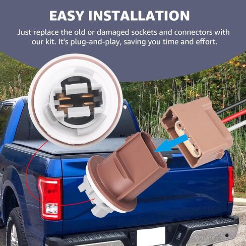 2U5Z13411SA Turn Signal Light Socket with 3-Wire Pigtail YF1Z13411CA- Compatible with Ford F250 F350 Super Duty Escape Focus Mustang Ranger Explorer 2004-2013 Brake Tail Headlight Lamp Adapter in Kuwait