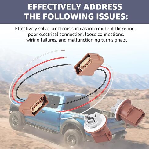 2U5Z13411SA Turn Signal Light Socket with 3-Wire Pigtail YF1Z13411CA- Compatible with Ford F250 F350 Super Duty Escape Focus Mustang Ranger Explorer 2004-2013 Brake Tail Headlight Lamp Adapter in Kuwait