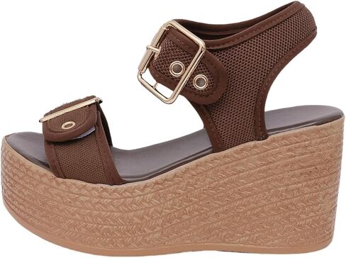 Women's fashionable high-heeled sandals, large-sized belt buckles, fish-mouth, thick-soled shoes, toe exposure, breathable, daily outdoor in Saudi Arabia