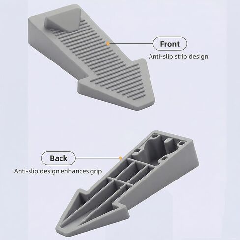 6 PCS Foldable Door Stopper, Anti-Slip PVC Door Wedge for Bottom of Door, Windproof Door Holder to Prevent Door Slamming and Pinching Fingers, for All Floor Types - Gray in Saudi Arabia