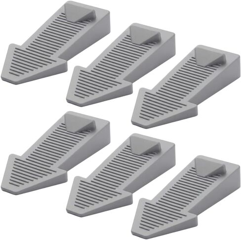 6 PCS Foldable Door Stopper, Anti-Slip PVC Door Wedge for Bottom of Door, Windproof Door Holder to Prevent Door Slamming and Pinching Fingers, for All Floor Types - Gray in Saudi Arabia