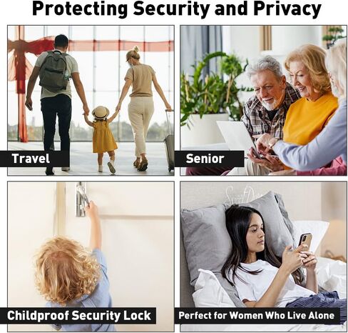 Abnaok Portable Door Lock, Hotel Door Locks for Travelers Security, Prevent Unauthorized Entry, Door Stoppers Security for Travel Hotel Home Apartment College in Saudi Arabia