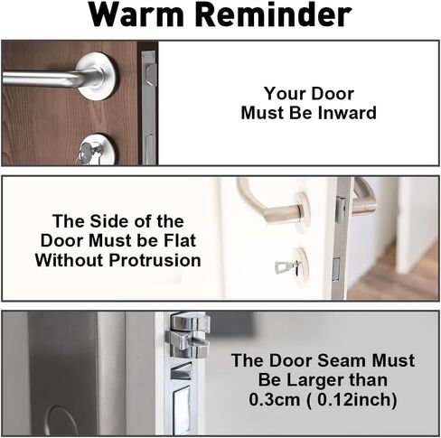 Abnaok Portable Door Lock, Hotel Door Locks for Travelers Security, Prevent Unauthorized Entry, Door Stoppers Security for Travel Hotel Home Apartment College in Saudi Arabia