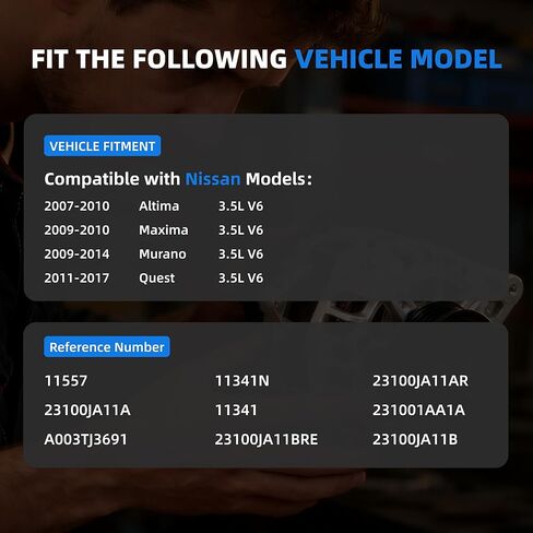 مولد 11341N متوافق مع نيسان ألتيما 2007-2010، ماكسيما 2009 2010، مورانو 2009-2014 استبدال المولد لـ 11557 11341 23100JA11A 23100JA11BRE 23100JA11AR in Kuwait