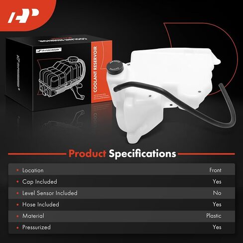 A-Premium Engine Coolant Overflow Recovery Reservoir Tank [with Cap and Tubing] Compatible with Chevrolet Blazer 1995-2005, S10 1994-2004 & GMC Jimmy, Sonoma & Oldsmobile Bravada - Front Side in Saudi Arabia
