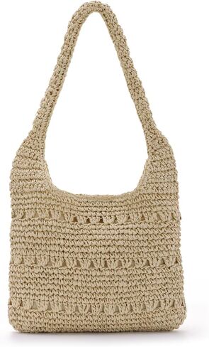 Lanpet Woven Beach Bags for Women Boho Straw Bag Casual Shoulder Handbag for Summer Vacation Travel Holiday in Kuwait