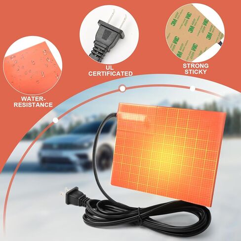 2PCS محرك كتلة سخان النفط عموم لوحة سخان مع الحرارة 120V 150W 4 × 5 بوصة 3M ذاتية اللصق سطح معدني مقياس كتلة المحرك وسادة التدفئة سيليكون مع سلك طاقة طويل 68 بوصة in Kuwait