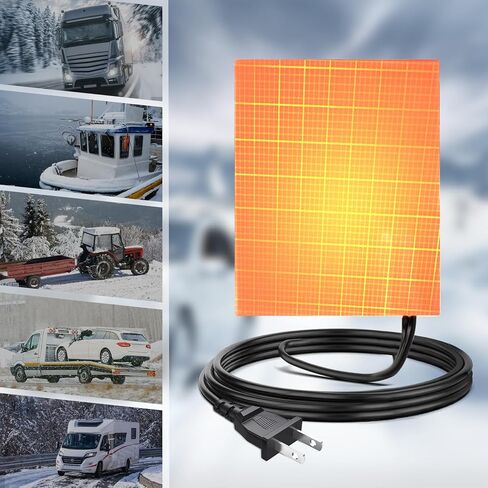 2PCS محرك كتلة سخان النفط عموم لوحة سخان مع الحرارة 120V 150W 4 × 5 بوصة 3M ذاتية اللصق سطح معدني مقياس كتلة المحرك وسادة التدفئة سيليكون مع سلك طاقة طويل 68 بوصة in Kuwait