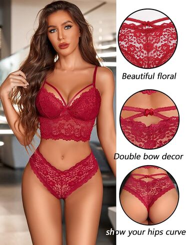 Women's Lace Sexy Panties V-Shape Undies Criss Cross Back Underwear in Saudi Arabia