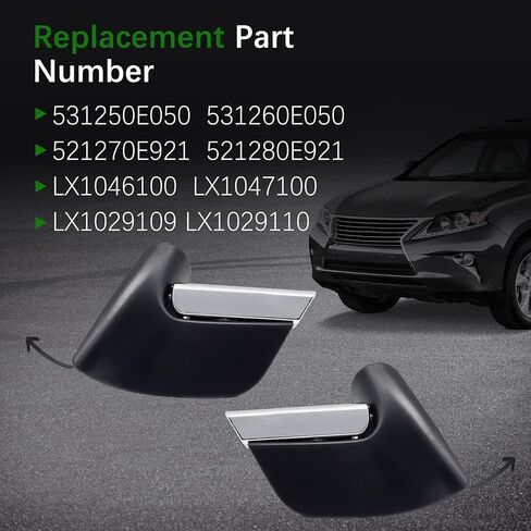 531250E050 2Pcs Front Bumper Trim and Lower Towing Left & Right Side Fit For Lexus RX350/ RX450H Base 2013 2014 2015,Car Bumper Tow Hook Cover Replace 531260E050 521270E921 521280E921 in Kuwait