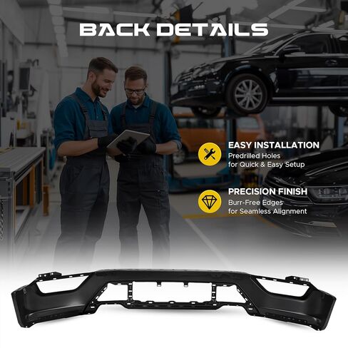 VRC Front Bumper Compatible with Ford F-150 2021-2023, Chrome Steel Front Bumper Face Bar, For 21-23 F150,With Fog Light Holes Without Parking Sensor Holes (Black) in Saudi Arabia