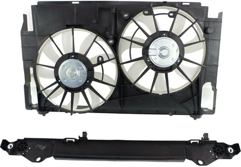 1pc Dual Radiator Cooling Fan Assembly Set for Toyota for RAV4 2.5L 2013-2018 1636336110 167120V020, Rapid shipment in Kuwait