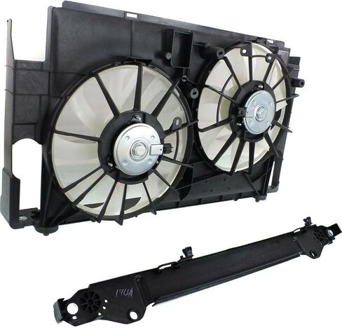 1pc Dual Radiator Cooling Fan Assembly Set for Toyota for RAV4 2.5L 2013-2018 1636336110 167120V020, Rapid shipment in Kuwait